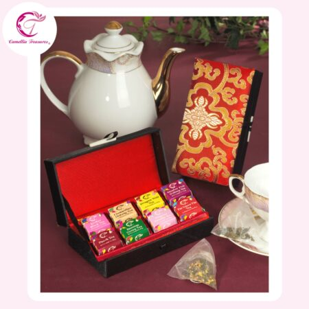 Fine Chinese Tea Red Brocade Box 8-cube – CT Teas